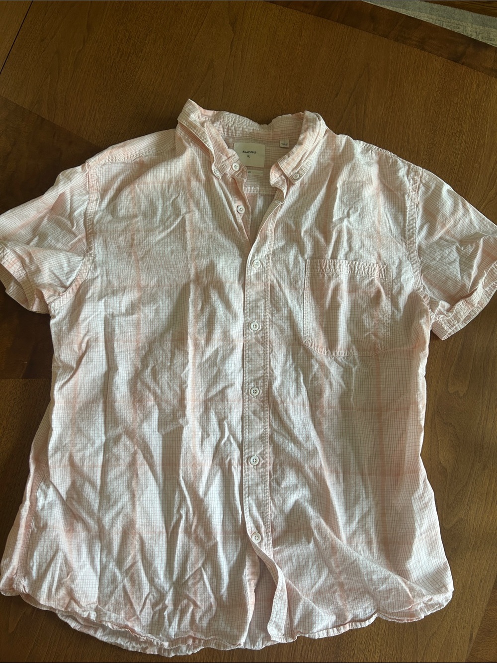Billy Reid Light salmon Short-Sleeve Button-Up Shirt